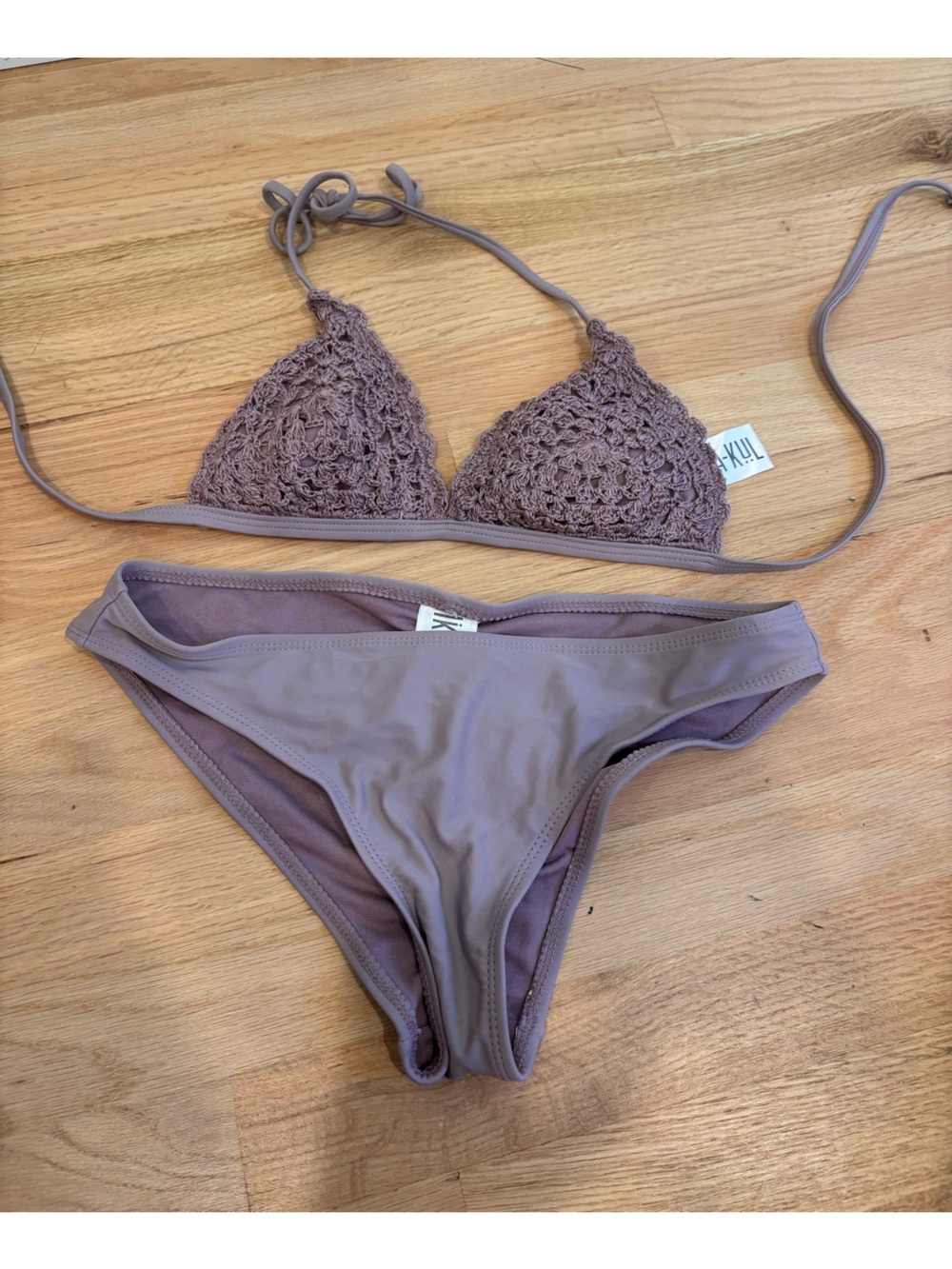 Ika Kul purple crochet bikini set size medium